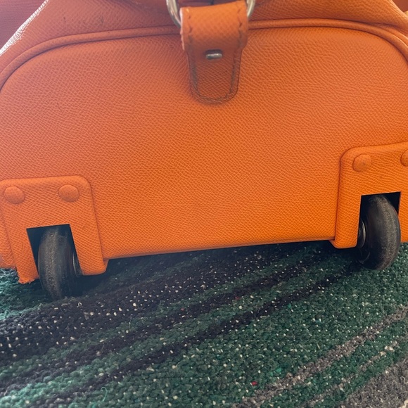 T. Anthony Authentic Italian Leather Bright Orange Carryon - Orig. $2,000! - Picture 9 of 16